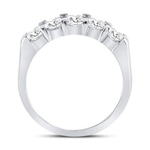 Load image into Gallery viewer, 14K White Gold Round Diamond Women's Machine Set 5 Stone Wedding Band 1 Cttw - Splendid Jewellery