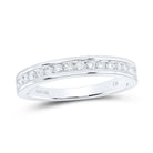 14K White Gold Round Diamond Women's Machine Set Band 1/3 Cttw - Splendid Jewellery