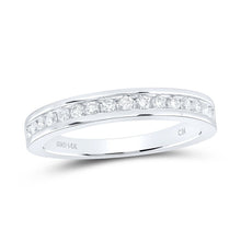 Load image into Gallery viewer, 14K White Gold Round Diamond Women's Machine Set Band 1/3 Cttw - Splendid Jewellery