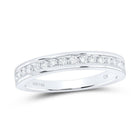 14K White Gold Round Diamond Women's Machine Set Band 1/3 Cttw - Splendid Jewellery