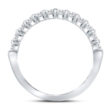 Load image into Gallery viewer, 14K White Gold Round Diamond Women's Machine Set Single Row Wedding Band 1/2 Cttw - Splendid Jewellery