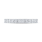 14K White Gold Round Diamond Women's Machine Set Single Row Wedding Band 1/2 Cttw - Splendid Jewellery