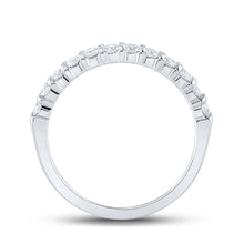 Load image into Gallery viewer, 14K White Gold Round Diamond Women's Machine Set Single Row Wedding Band 1/2 Cttw - Splendid Jewellery