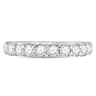 14K White Gold Round Diamond Women's Machine Set Wedding Band 1 Cttw - Splendid Jewellery