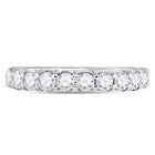14K White Gold Round Diamond Women's Machine Set Wedding Band 1 Cttw - Splendid Jewellery