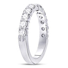 14K White Gold Round Diamond Women's Machine Set Wedding Band 1 Cttw - Splendid Jewellery