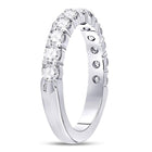 14K White Gold Round Diamond Women's Machine Set Wedding Band 1 Cttw - Splendid Jewellery
