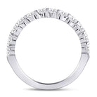 14K White Gold Round Diamond Women's Machine Set Wedding Band 1 Cttw - Splendid Jewellery