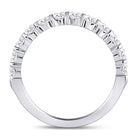 14K White Gold Round Diamond Women's Machine Set Wedding Band 1 Cttw - Splendid Jewellery