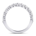 14K White Gold Round Diamond Women's Machine Set Wedding Band 1 Cttw - Splendid Jewellery