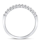 14K White Gold Round Diamond Women's Machine Set Wedding Band Ring 1/4 Cttw - Splendid Jewellery