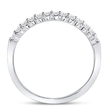 Load image into Gallery viewer, 14K White Gold Round Diamond Women's Machine Set Wedding Band Ring 1/4 Cttw - Splendid Jewellery