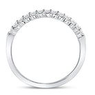 14K White Gold Round Diamond Women's Machine Set Wedding Band Ring 1/4 Cttw - Splendid Jewellery