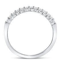 Load image into Gallery viewer, 14K White Gold Round Diamond Women's Machine Set Wedding Band Ring 1/4 Cttw - Splendid Jewellery