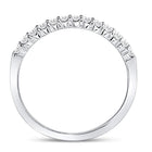 14K White Gold Round Diamond Women's Machine Set Wedding Band Ring 1/4 Cttw - Splendid Jewellery