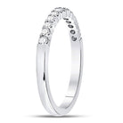 14K White Gold Round Diamond Women's Machine Set Wedding Band Ring 1/4 Cttw - Splendid Jewellery