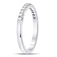 Load image into Gallery viewer, 14K White Gold Round Diamond Women's Machine Set Wedding Band Ring 1/4 Cttw - Splendid Jewellery