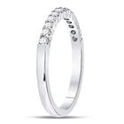 14K White Gold Round Diamond Women's Machine Set Wedding Band Ring 1/4 Cttw - Splendid Jewellery