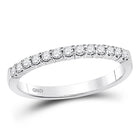 14K White Gold Round Diamond Women's Machine Set Wedding Band Ring 1/4 Cttw - Splendid Jewellery