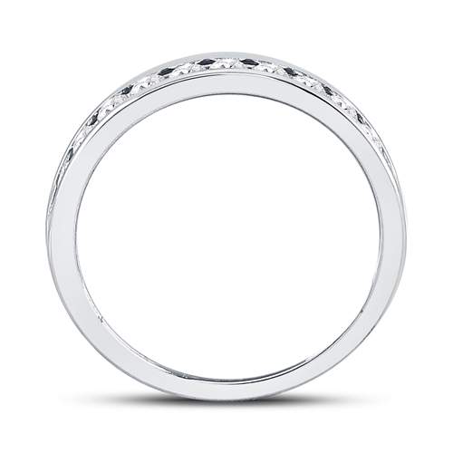 14K White Gold Round Diamond Women's Machine Set Wedding Channel Band 1/2 Cttw - Splendid Jewellery