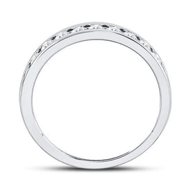 14K White Gold Round Diamond Women's Machine Set Wedding Channel Band 1/2 Cttw - Splendid Jewellery