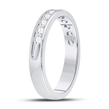 Load image into Gallery viewer, 14K White Gold Round Diamond Women's Machine Set Wedding Channel Band 1/2 Cttw - Splendid Jewellery