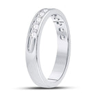 14K White Gold Round Diamond Women's Machine Set Wedding Channel Band 1/2 Cttw - Splendid Jewellery
