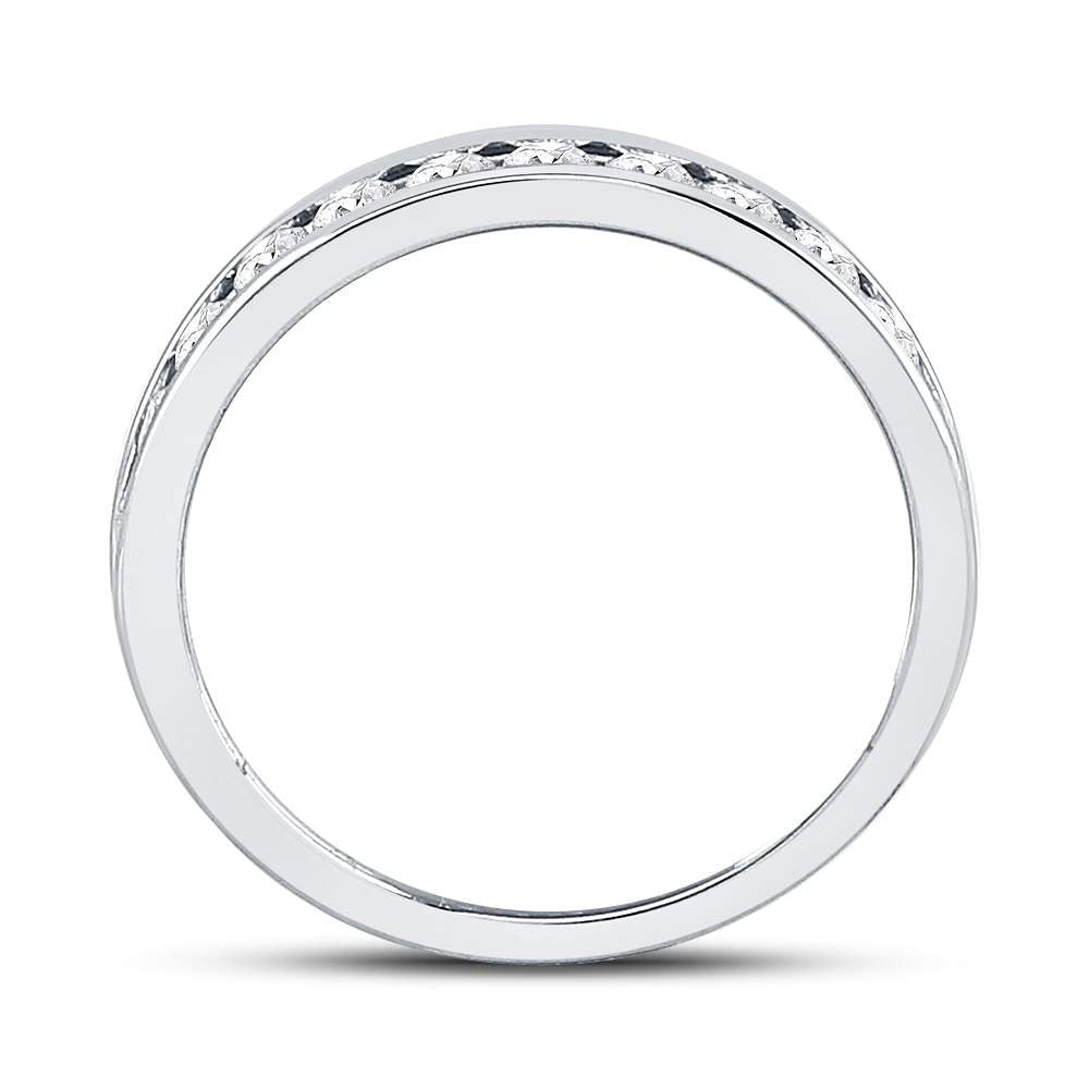 14K White Gold Round Diamond Women's Machine Set Wedding Channel Band 1/2 Cttw - Splendid Jewellery