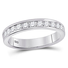 Load image into Gallery viewer, 14K White Gold Round Diamond Women's Machine Set Wedding Channel Band 1/2 Cttw - Splendid Jewellery