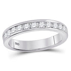 14K White Gold Round Diamond Women's Machine Set Wedding Channel Band 1/2 Cttw - Splendid Jewellery
