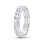 14K White Gold Round Diamond Women's Machine Set Wedding Channel Band 3/4 Cttw - Splendid Jewellery