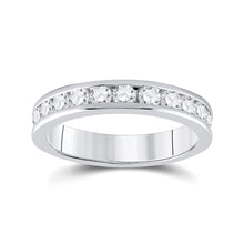 Load image into Gallery viewer, 14K White Gold Round Diamond Women's Machine Set Wedding Channel Band 3/4 Cttw - Splendid Jewellery