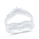 14K White Gold Round Diamond Women's Modern Wrap Ring Guard Enhancer 3/4 Cttw - Splendid Jewellery