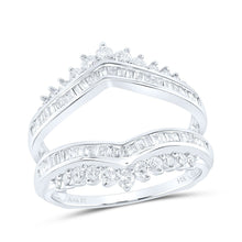 Load image into Gallery viewer, 14K White Gold Round Diamond Women's Modern Wrap Ring Guard Enhancer 3/4 Cttw - Splendid Jewellery