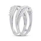 14K White Gold Round Diamond Women's Modern Wrap Ring Guard Enhancer 3/4 Cttw - Splendid Jewellery