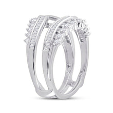 Load image into Gallery viewer, 14K White Gold Round Diamond Women's Modern Wrap Ring Guard Enhancer 3/4 Cttw - Splendid Jewellery