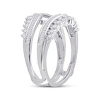 14K White Gold Round Diamond Women's Modern Wrap Ring Guard Enhancer 3/4 Cttw - Splendid Jewellery