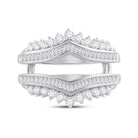14K White Gold Round Diamond Women's Modern Wrap Ring Guard Enhancer 3/4 Cttw - Splendid Jewellery