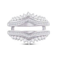 Load image into Gallery viewer, 14K White Gold Round Diamond Women's Modern Wrap Ring Guard Enhancer 3/4 Cttw - Splendid Jewellery