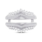14K White Gold Round Diamond Women's Modern Wrap Ring Guard Enhancer 3/4 Cttw - Splendid Jewellery