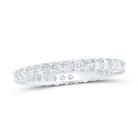 14K White Gold Round Diamond Women's Pave Set Eternity Wedding Anniversary Band 1 Cttw - Splendid Jewellery