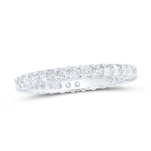 Load image into Gallery viewer, 14K White Gold Round Diamond Women's Pave Set Eternity Wedding Anniversary Band 1 Cttw - Splendid Jewellery