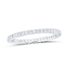 14K White Gold Round Diamond Women's Pave Set Eternity Wedding Anniversary Band 1/2 Cttw - Splendid Jewellery