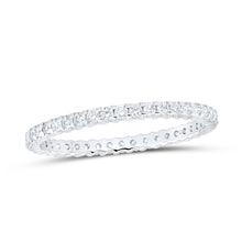 Load image into Gallery viewer, 14K White Gold Round Diamond Women's Pave Set Eternity Wedding Anniversary Band 1/2 Cttw - Splendid Jewellery