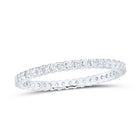 14K White Gold Round Diamond Women's Pave Set Eternity Wedding Anniversary Band 1/2 Cttw - Splendid Jewellery