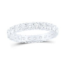 Load image into Gallery viewer, 14K White Gold Round Diamond Women's Pave Set Eternity Wedding Band 2 Cttw - Splendid Jewellery