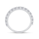 14K White Gold Round Diamond Women's Pave Set Single Row Wedding Band 1 Cttw - Splendid Jewellery