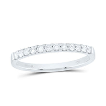Load image into Gallery viewer, 14K White Gold Round Diamond Women's Pave Set Single Row Wedding Band 1/4 Cttw - Splendid Jewellery