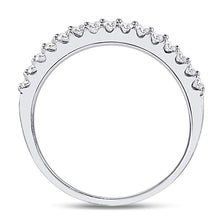 Load image into Gallery viewer, 14K White Gold Round Diamond Women's Pave Set Single Row Wedding Band 1/4 Cttw - Splendid Jewellery