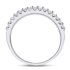 14K White Gold Round Diamond Women's Pave Set Single Row Wedding Band 1/4 Cttw - Splendid Jewellery